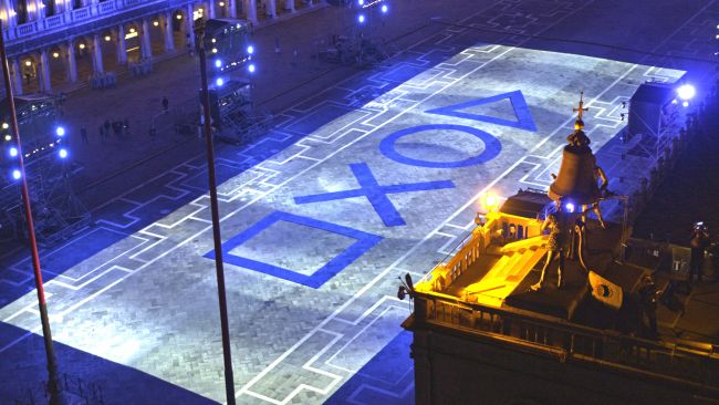 Piazza San Marco in Italy celebrates the PS5's launch