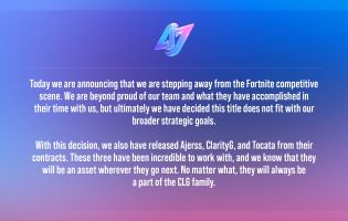CLG is stepping away from competitive Fortnite