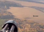 Ukraine uses Mi-8 helicopter to fly over Shahed-136 drone at full speed and shoot it down with minigun